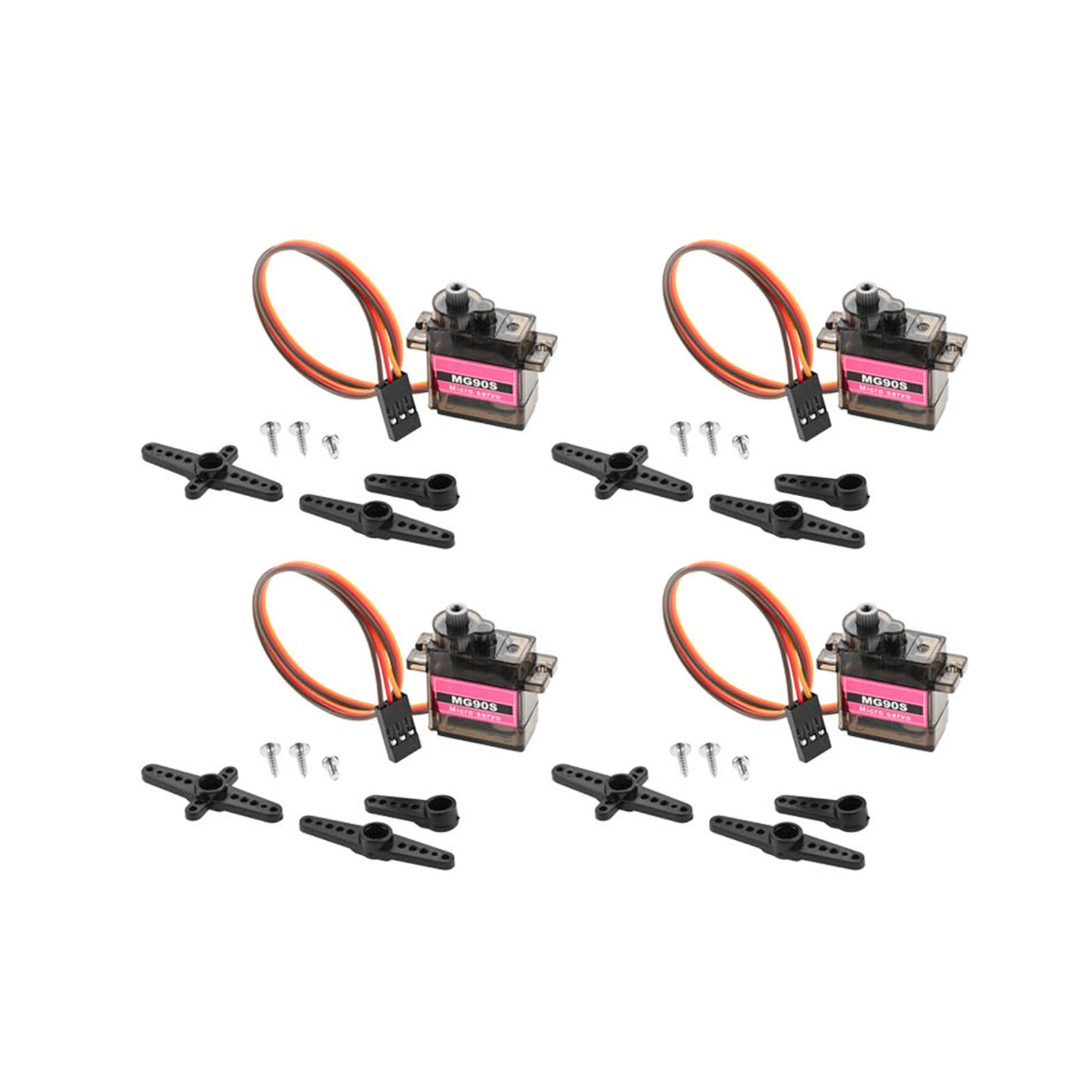 Robot Arm Metal - 4 قطع محركات سيرفو صغيرة بتروس