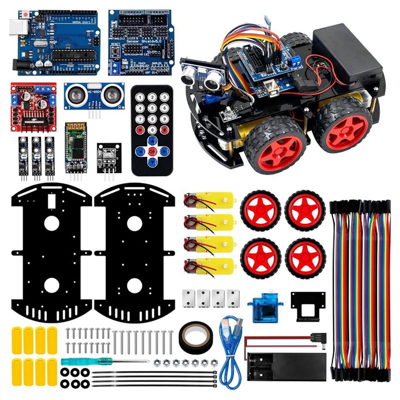 Robot Car Kit - طقم سيارة روبوتية ذكية WOWFU-4WD لأردوينو