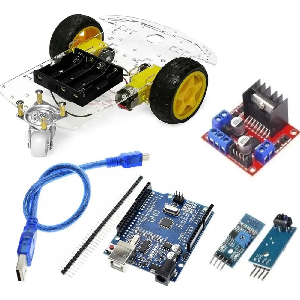 طقم سيارة ذكية CLCU بعجلتين مع - مراجعة L298N Module وسعره