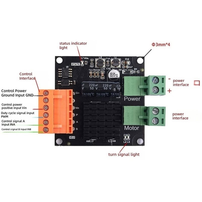 وحدة تحكم محرك تيار مستمر Y50A - مراجعة Motor Driver Module وسعره