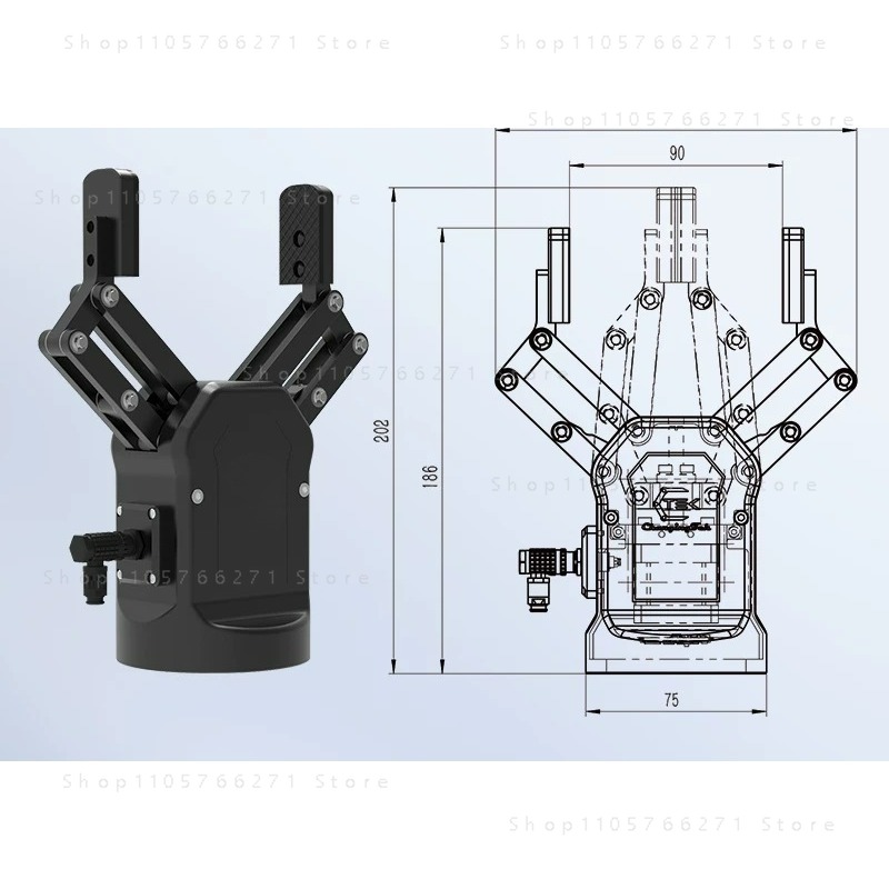قابض كهربائي مرن للتحكم بالقوة - مراجعة Robot Gripper Claw وسعره