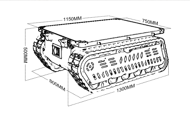 هيكل روبوت زاحف بحمولة 300-600 - مراجعة Tracked Robot Chassis وسعره