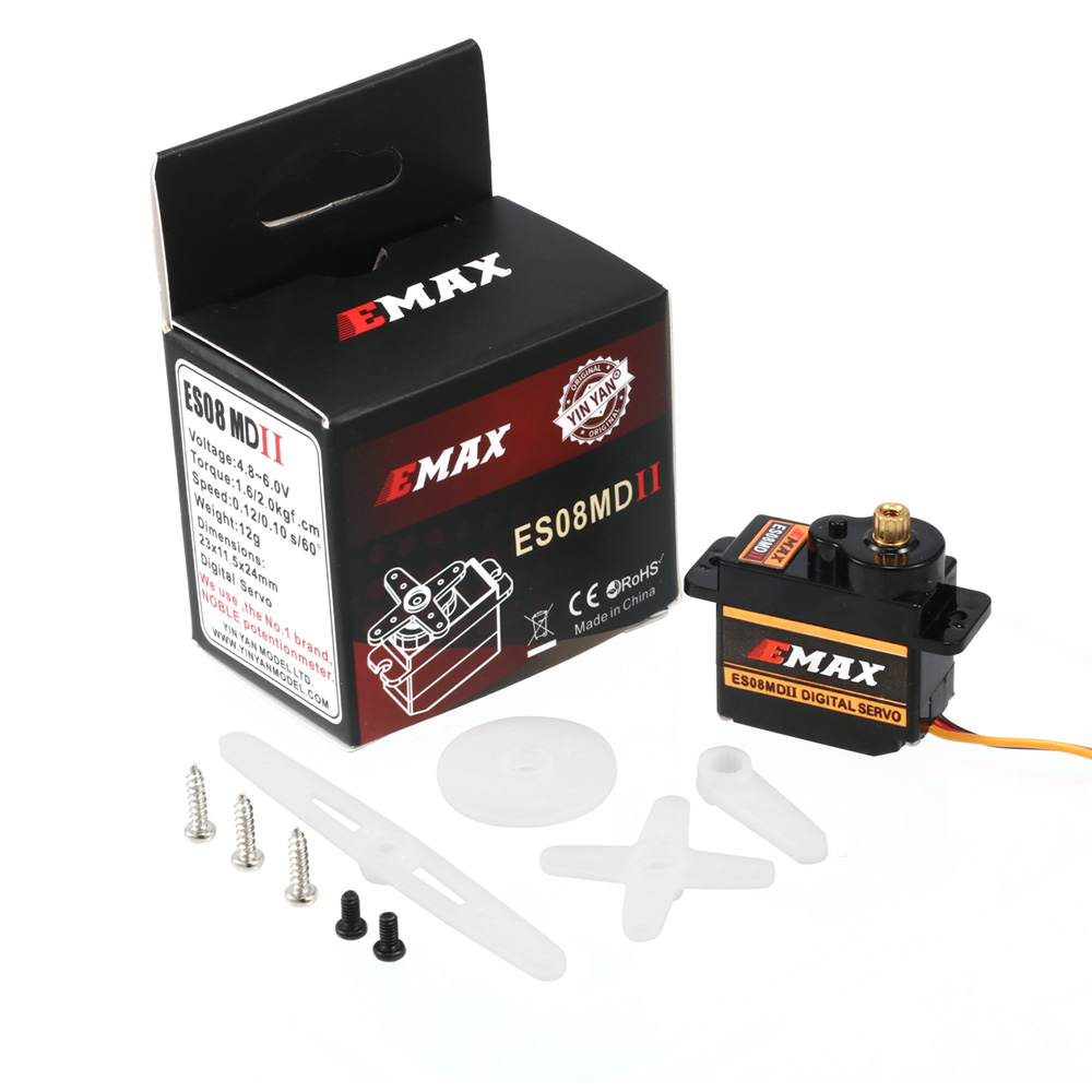 2/4/10 قطع EMAX ES08MD II سيرف - مراجعة Sg90 Servo وسعره