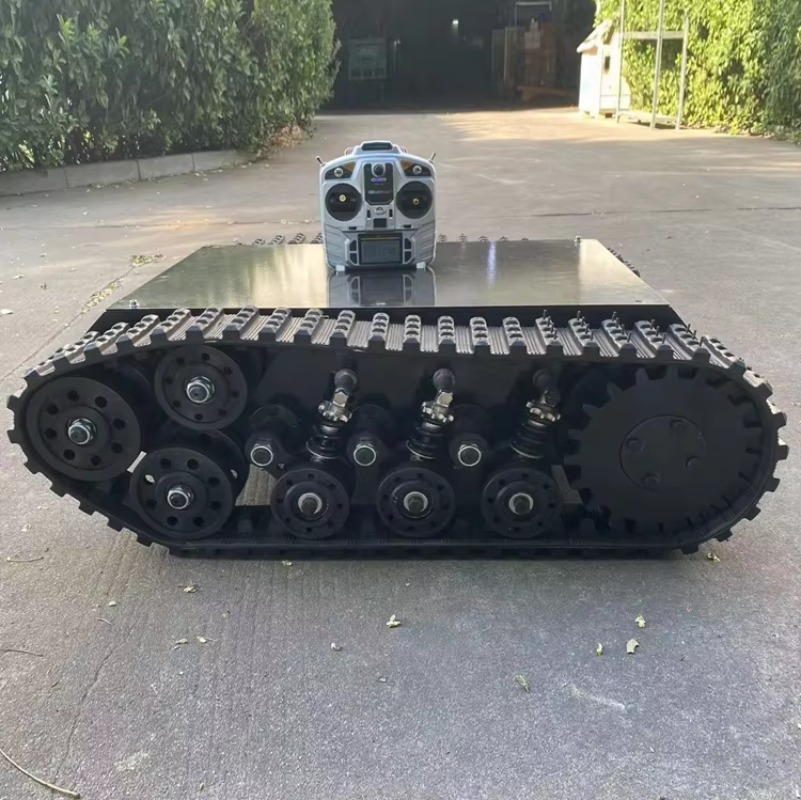 شاسيه روبوت كهربائي ذكي للتحكم - مراجعة Tracked Robot Chassis وسعره