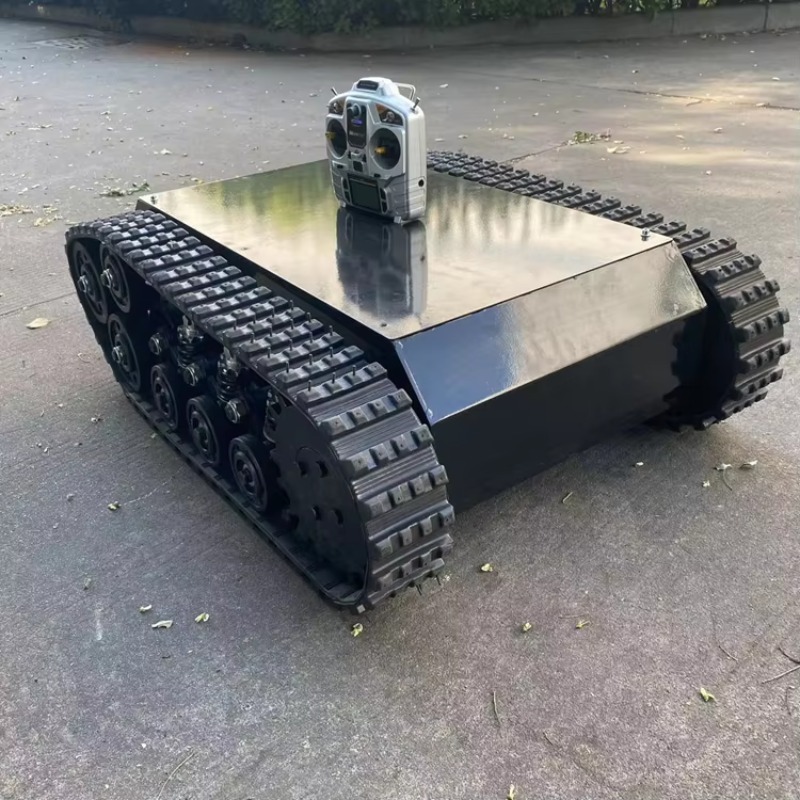 شاسيه روبوت كهربائي ذكي للتحكم - مراجعة Tracked Robot Chassis وسعره