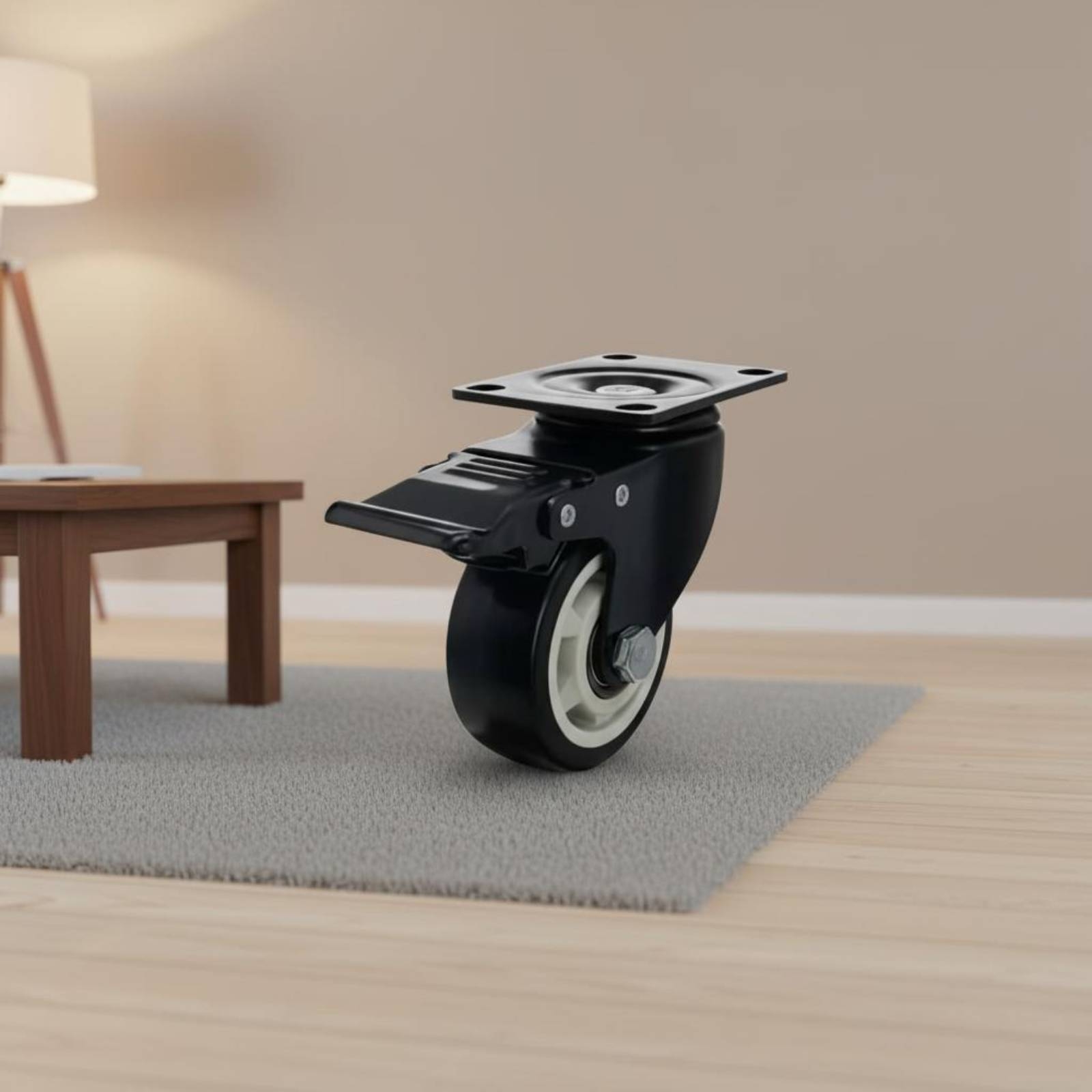 عجلة نايلون دوارة مع فرامل لسه - مراجعة Caster Wheel وسعره