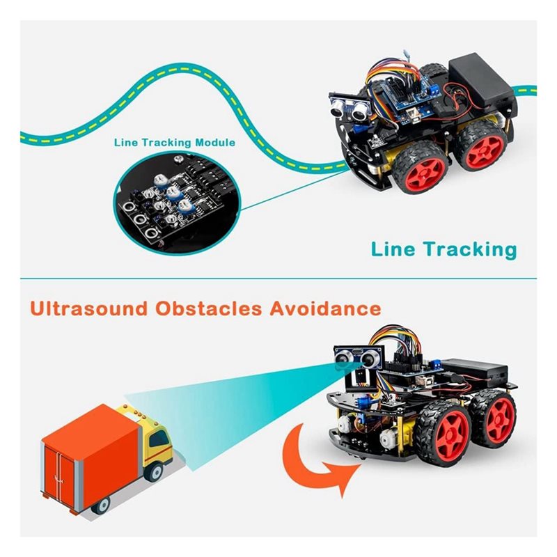 طقم سيارة روبوتية ذكية WOWFU-4 - مراجعة Robot Car Kit وسعره
