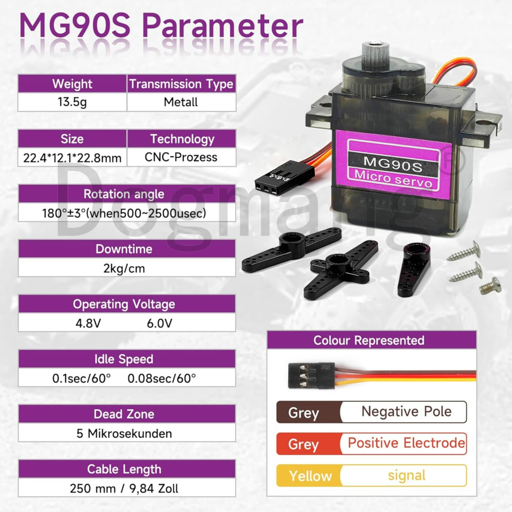 MG90S سيرفو 1/2/4/10/20/50 قطع - مراجعة Sg90 Servo وسعره