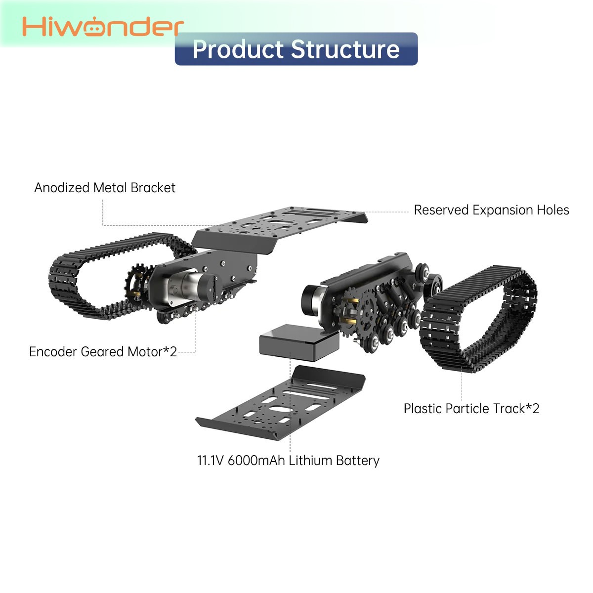 هيكل روبوت دبابة مجنزرة من Hiw - مراجعة Tracked Robot Chassis وسعره